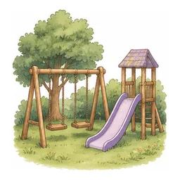 The park with the swings and the slide