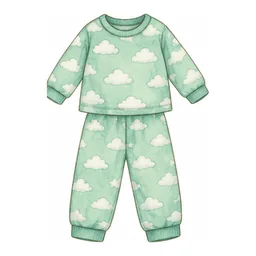 Mint green with white clouds