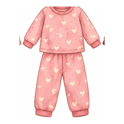 Rose pink with little hearts